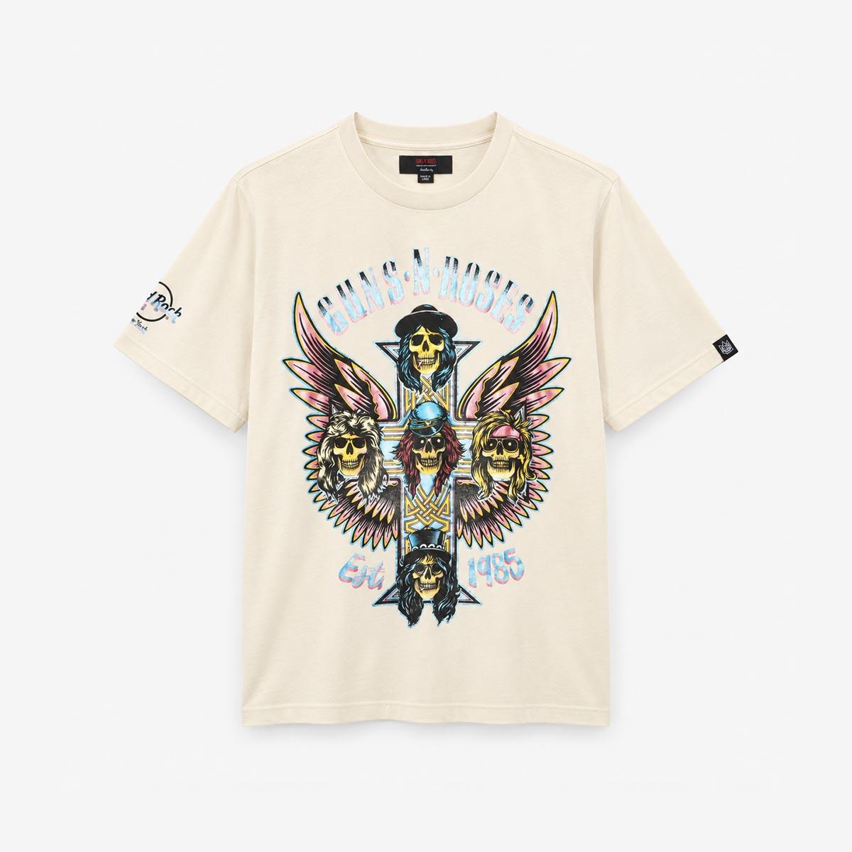 Hard Rock x Cult GNR Metallic Tee in Winter White image number 3